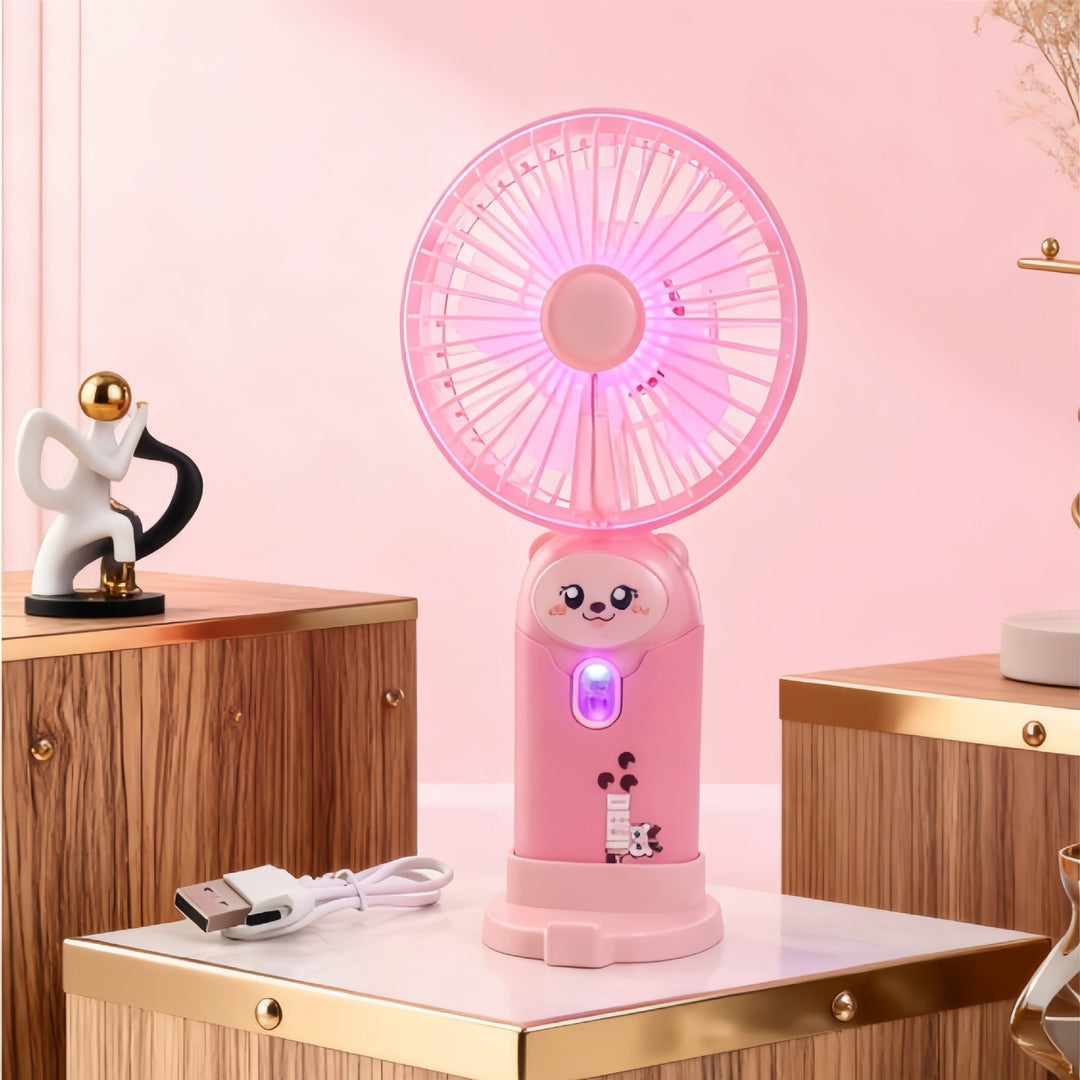 Unisex Mini-Handventilator mit klappbarem Ständer und leisem Motor 9