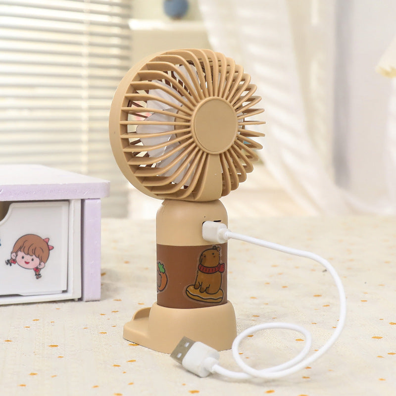 Unisex Mini-Tischventilator Tragbar Wiederaufladbar mit LED-Stimmungslicht und USB-Ladefunktion 3