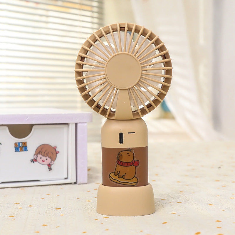 Unisex Mini-Tischventilator Tragbar Wiederaufladbar mit LED-Stimmungslicht und USB-Ladefunktion 4
