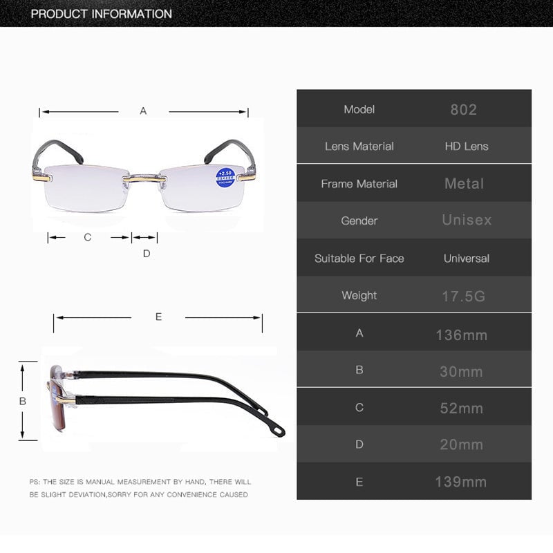 Unisex Multifokale Lesebrille mit Blaulichtschutz 6