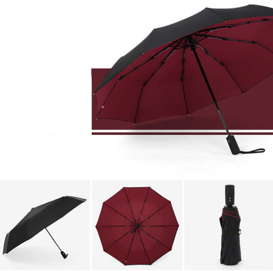 Unisex Regenschirm Windfest Automatisch Kompakt für Alle Wetterlagen 10