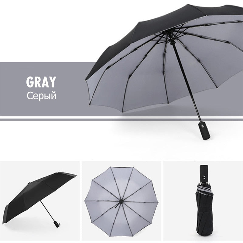 Unisex Regenschirm Windfest Automatisch Kompakt für Alle Wetterlagen 8
