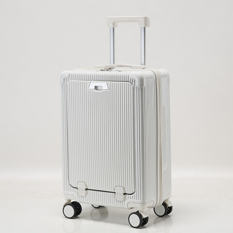 Unisex Reisekoffer Kompakt Mit Geripptem Design Und 360-Grad-Spinnerrädern 0