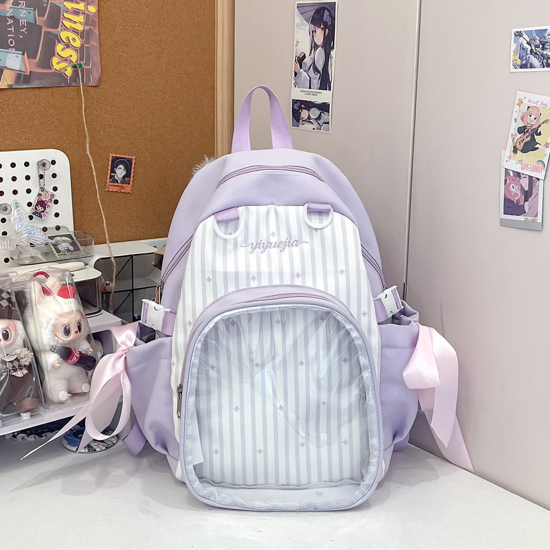 Unisex Rucksack Transparent Gestreift Modern 1
