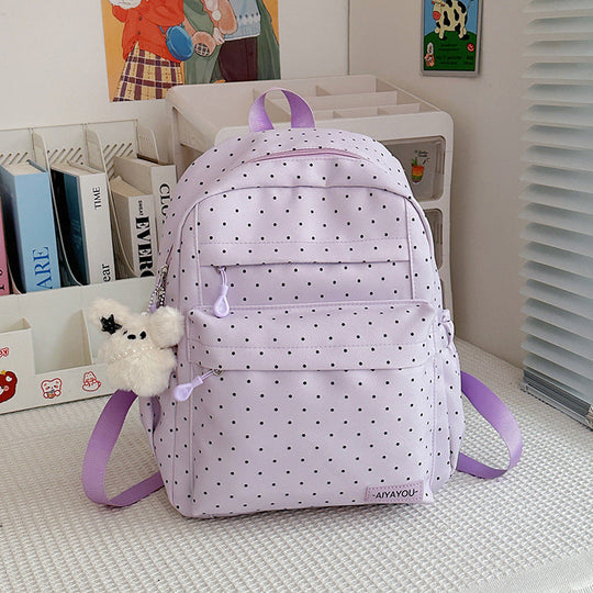 Unisex Rucksack mit Polka-Dot-Muster Verspielt 5