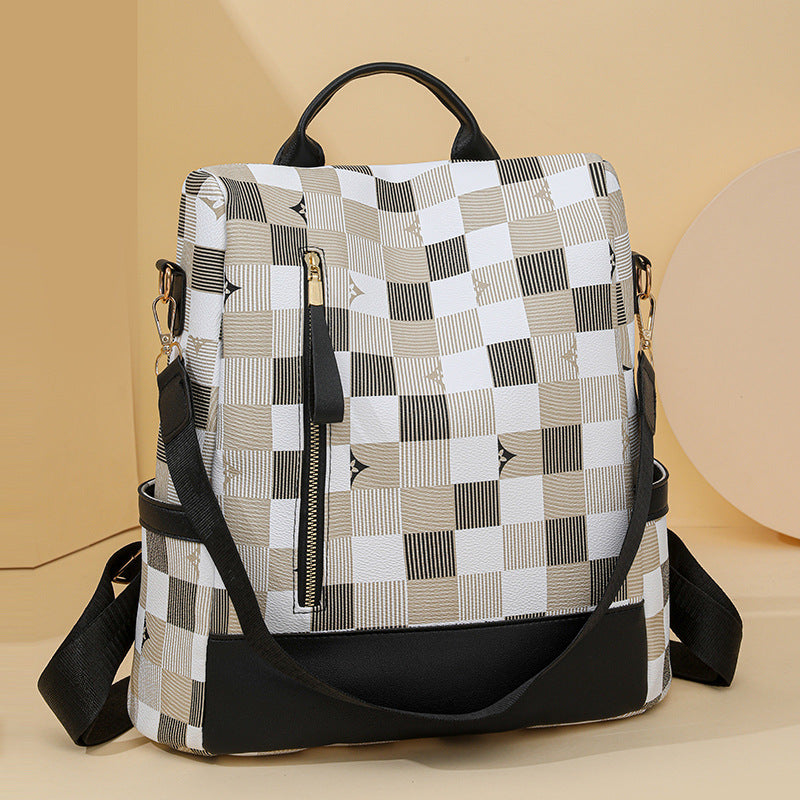Unisex Rucksack mit Schachbrettmuster Modernes Design 1