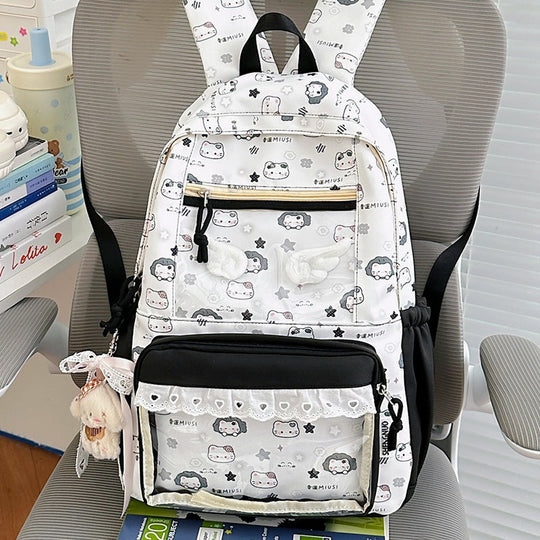 Unisex Rucksack mit verspieltem Cartoon-Motiv 4