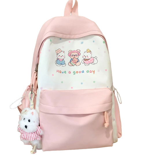 Unisex Rucksack mit verspieltem Charakter-Print 0