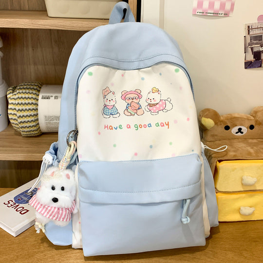 Unisex Rucksack mit verspieltem Charakter-Print 1