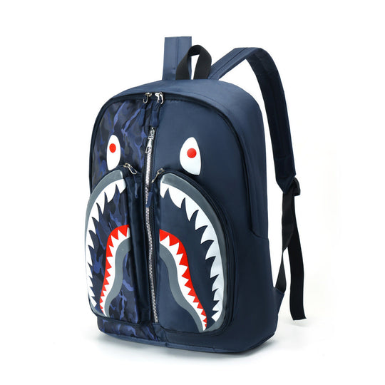 Unisex Rucksack mit verspieltem Hai-Motiv 0