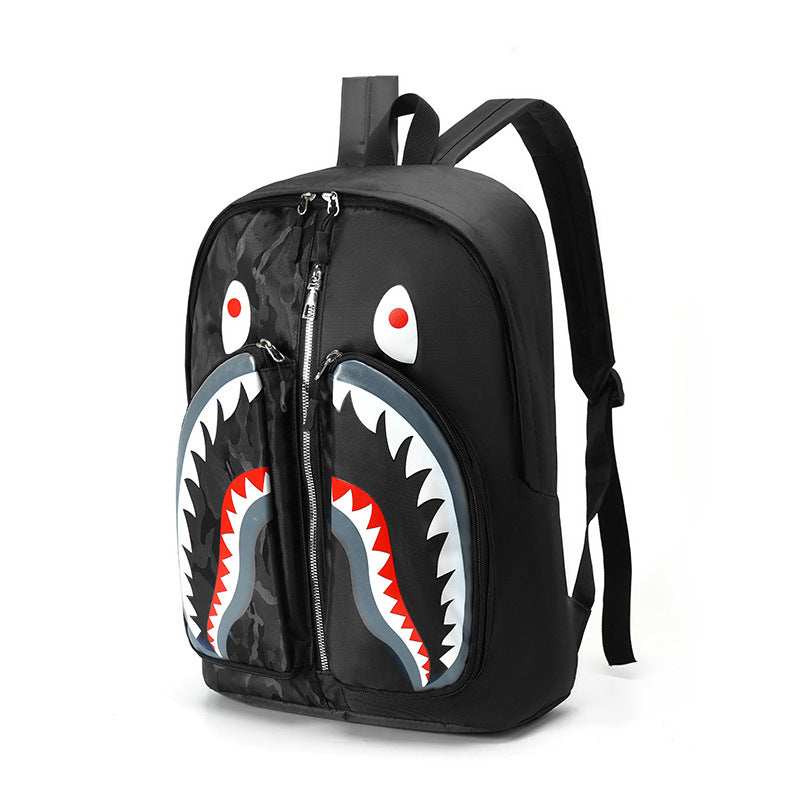 Unisex Rucksack mit verspieltem Hai-Motiv 1