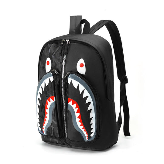 Unisex Rucksack mit verspieltem Hai-Motiv 1