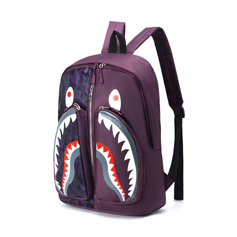 Unisex Rucksack mit verspieltem Hai-Motiv 2