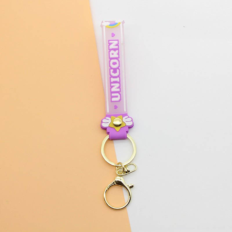 Unisex Schlüsselanhänger Einhorn Design Charm 0
