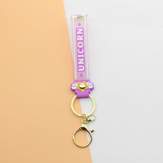 Unisex Schlüsselanhänger Einhorn Design Charm 0