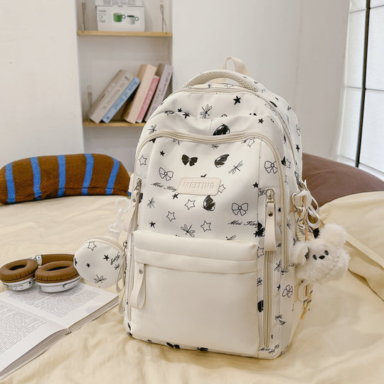 Unisex Schulrucksack mit verspieltem Muster 1