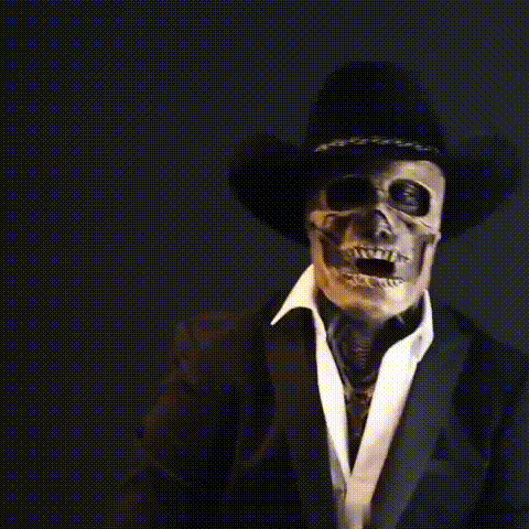 Unisex Skelettmaske mit Hut für Halloween 2