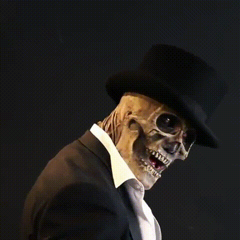 Unisex Skelettmaske mit Hut für Halloween 4
