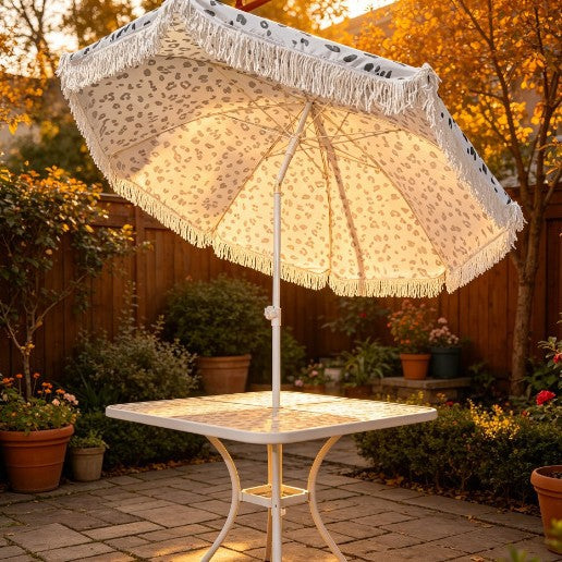 Unisex Sonnenschirm mit Leopardenmuster für Strand und Garten 2