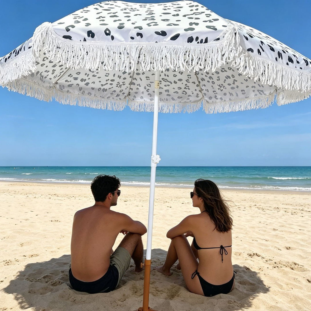 Unisex Sonnenschirm mit Leopardenmuster für Strand und Garten 3