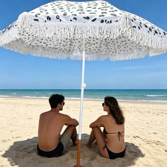 Unisex Sonnenschirm mit Leopardenmuster für Strand und Garten 3