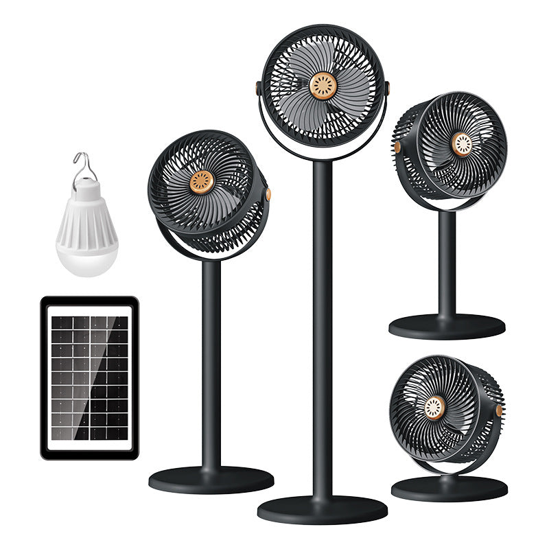 Unisex Standventilator Solarbetrieben Multifunktional mit LED-Licht und Powerbank 1