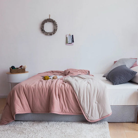 Unisex Steppdecke Wendbar mit Punktsteppung Komfortabel Ganzjährig 7