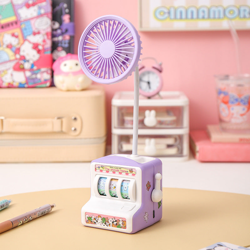 Unisex Tischventilator Leise im Retro-Spielautomaten-Stil mit Höhenverstellbarem Stiel 6