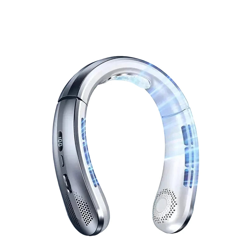 Unisex Tragbarer Halsventilator Blattlos mit USB-Aufladung und LED-Display 6
