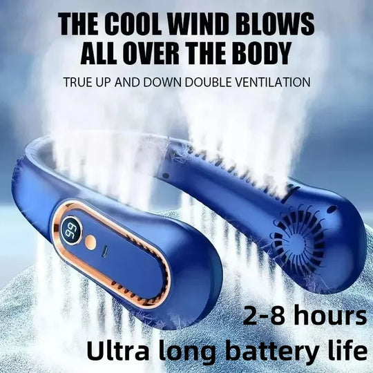 Unisex USB-Halsventilator Tragbar Blattlos Wiederaufladbar mit LED-Anzeige 6