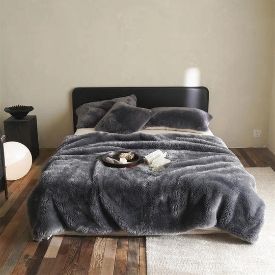Unisex Wohndecke Kuschelig in Kunstfelloptik für Sofa und Schlafzimmer 0