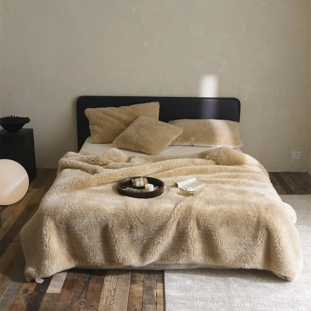 Unisex Wohndecke Kuschelig in Kunstfelloptik für Sofa und Schlafzimmer 7