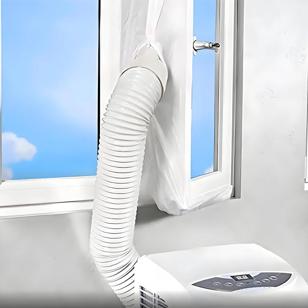 Universal Fensterdichtung für tragbare Klimaanlagen mit flexiblem Reißverschluss und Klebeband 0