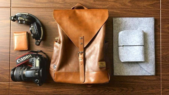 Vintage Kunstleder-Rucksack
