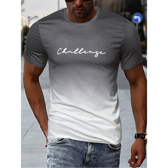 Variant image for Herren T-Shirt Vintage Farbverlauf 100% Baumwolle Bequeme Passform-20