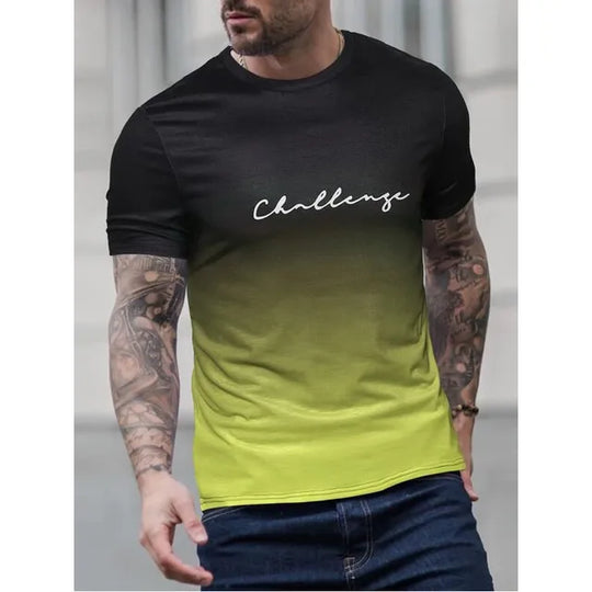 Variant image for Herren T-Shirt Vintage Farbverlauf 100% Baumwolle Bequeme Passform-40