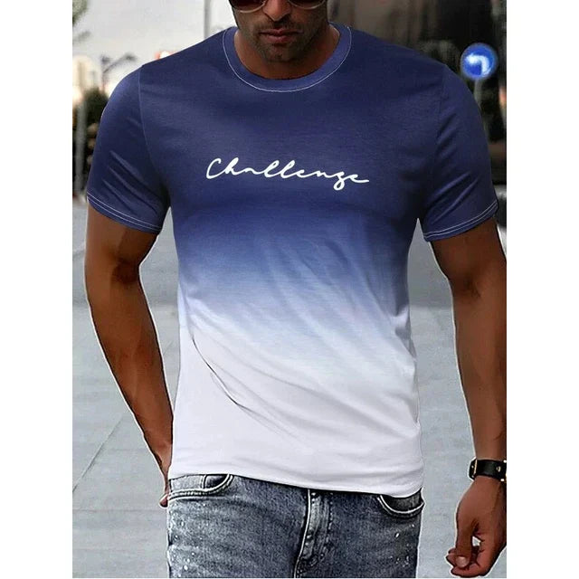 Variant image for Herren T-Shirt Vintage Farbverlauf 100% Baumwolle Bequeme Passform-48