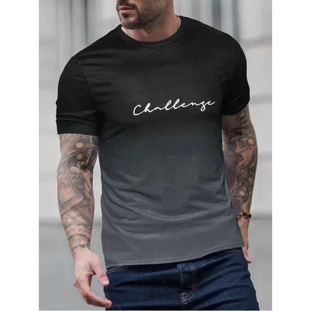 Variant image for Herren T-Shirt Vintage Farbverlauf 100% Baumwolle Bequeme Passform-9