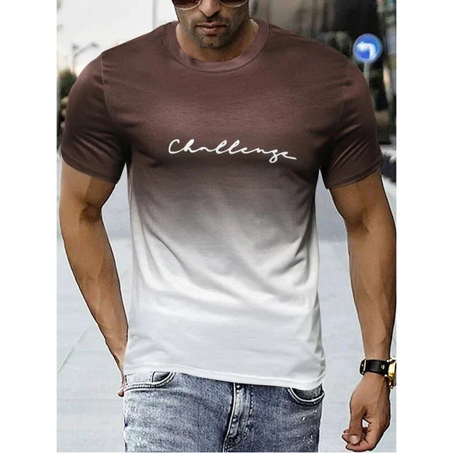 Variant image for Herren T-Shirt Vintage Farbverlauf 100% Baumwolle Bequeme Passform-32