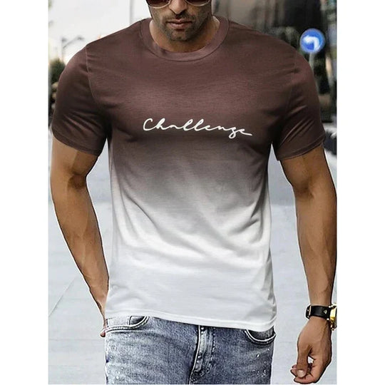 Variant image for Herren T-Shirt Vintage Farbverlauf 100% Baumwolle Bequeme Passform-32