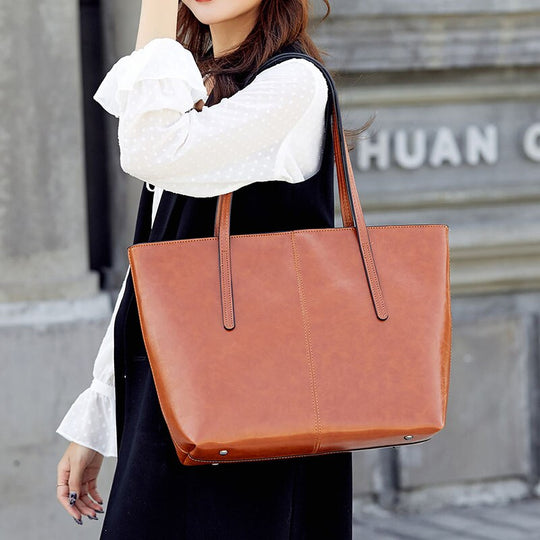 Vintage Öl Wachs Leder Tote Tasche