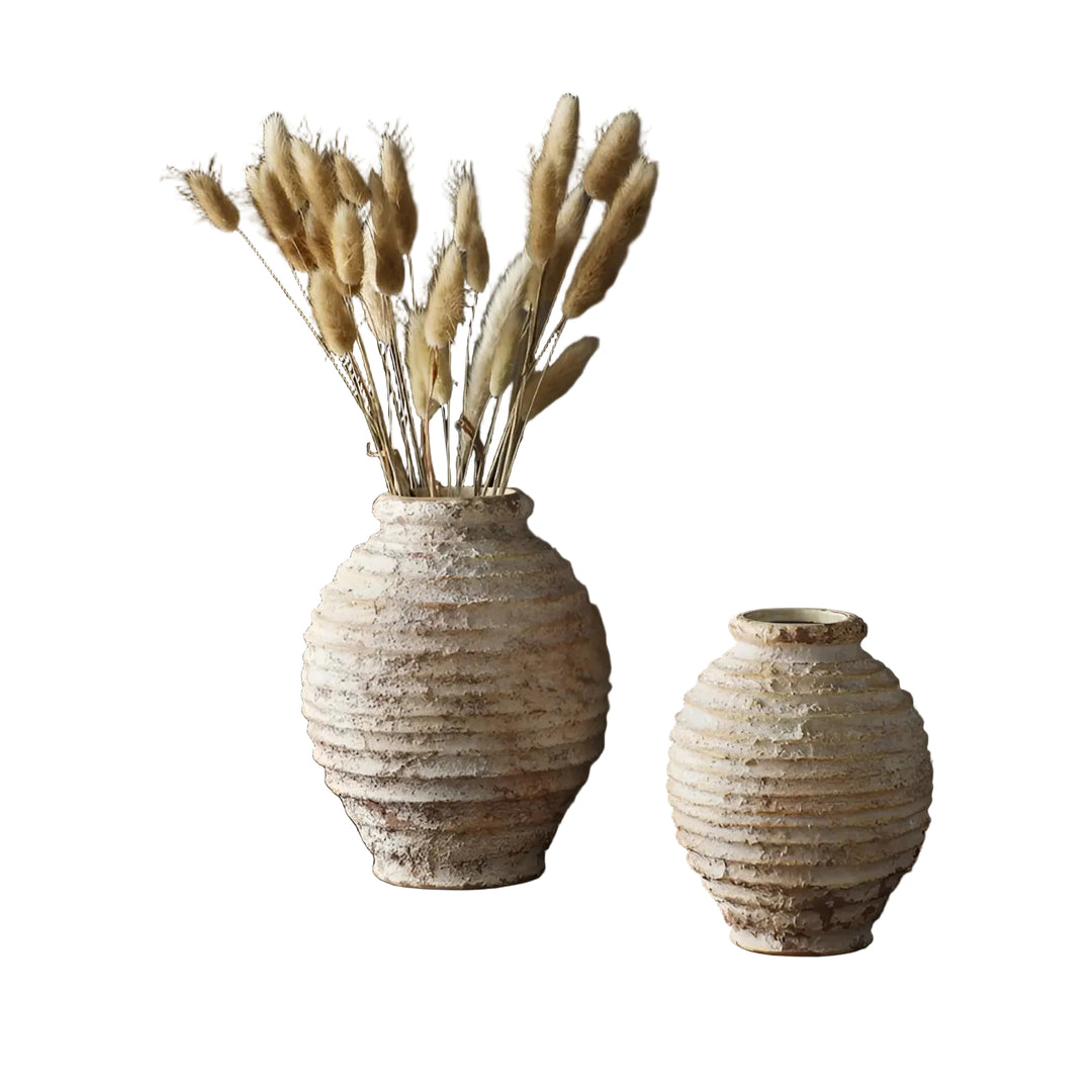Vintage Vase aus Ton Handgefertigt 0