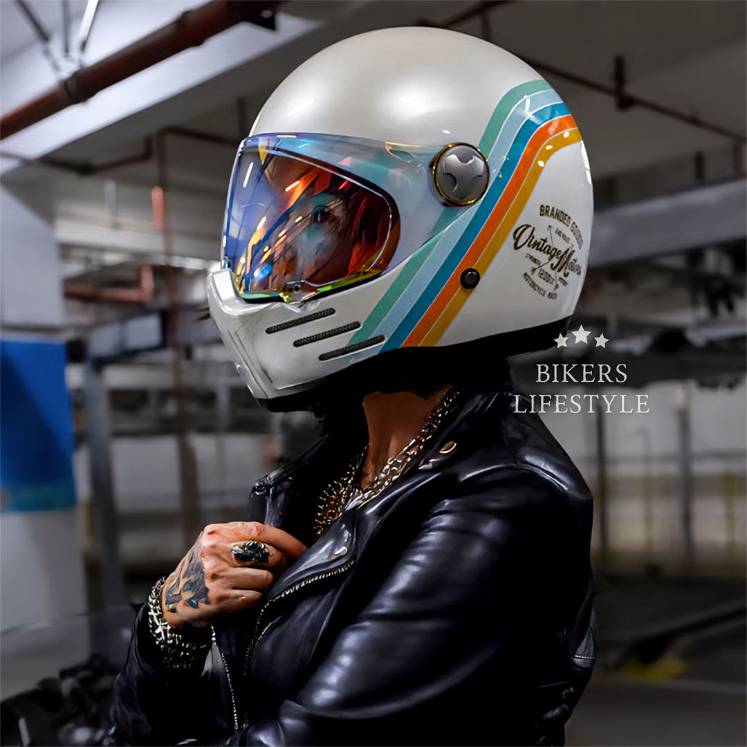 Vollgesichts-Motorradhelm Integralhelm für Herren und Damen 2