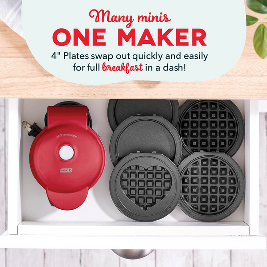 Waffeleisen Mini Presse für Waffeln und Grillgerichte, Kompakt und Tragbar, Abnehmbare Platten 1