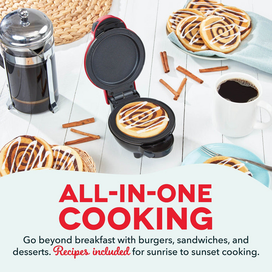 Waffeleisen Mini Presse für Waffeln und Grillgerichte, Kompakt und Tragbar, Abnehmbare Platten 2