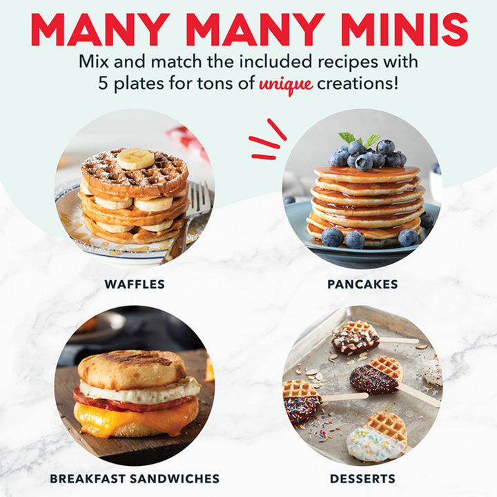 Waffeleisen Mini Presse für Waffeln und Grillgerichte, Kompakt und Tragbar, Abnehmbare Platten 7