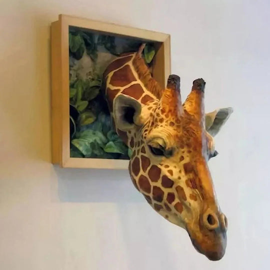 Wanddekoration Giraffenkopf 3D-Skulptur für kreative Räume 0