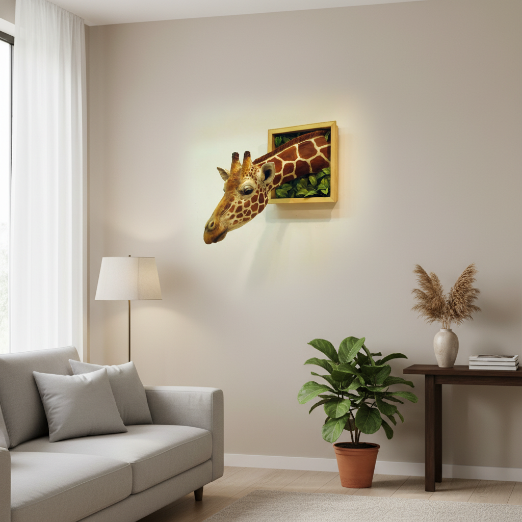 Wanddekoration Giraffenkopf 3D-Skulptur für kreative Räume 2