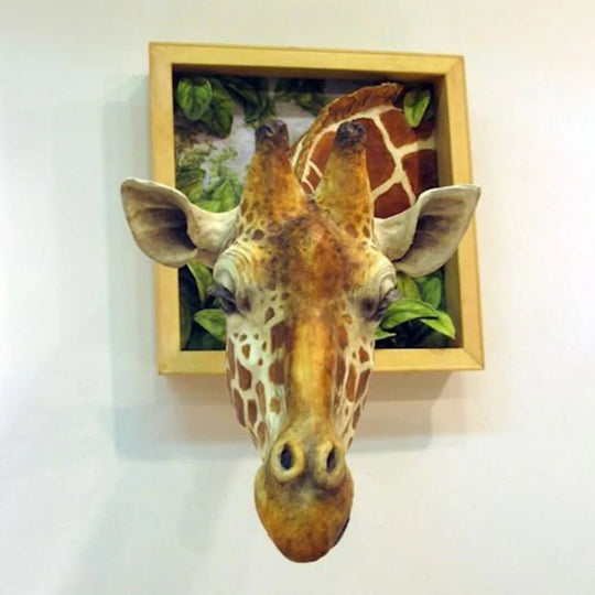 Wanddekoration Giraffenkopf 3D-Skulptur für kreative Räume 6
