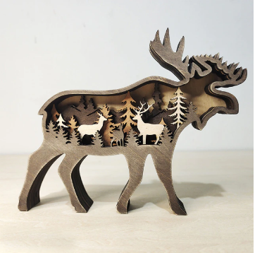 Wanddekoration Holzstatue für modernes Zuhause 2